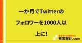 一か月でTwitterのフォロワーを1000人以上に！