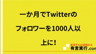 一か月でTwitterのフォロワーを1000人以上に！